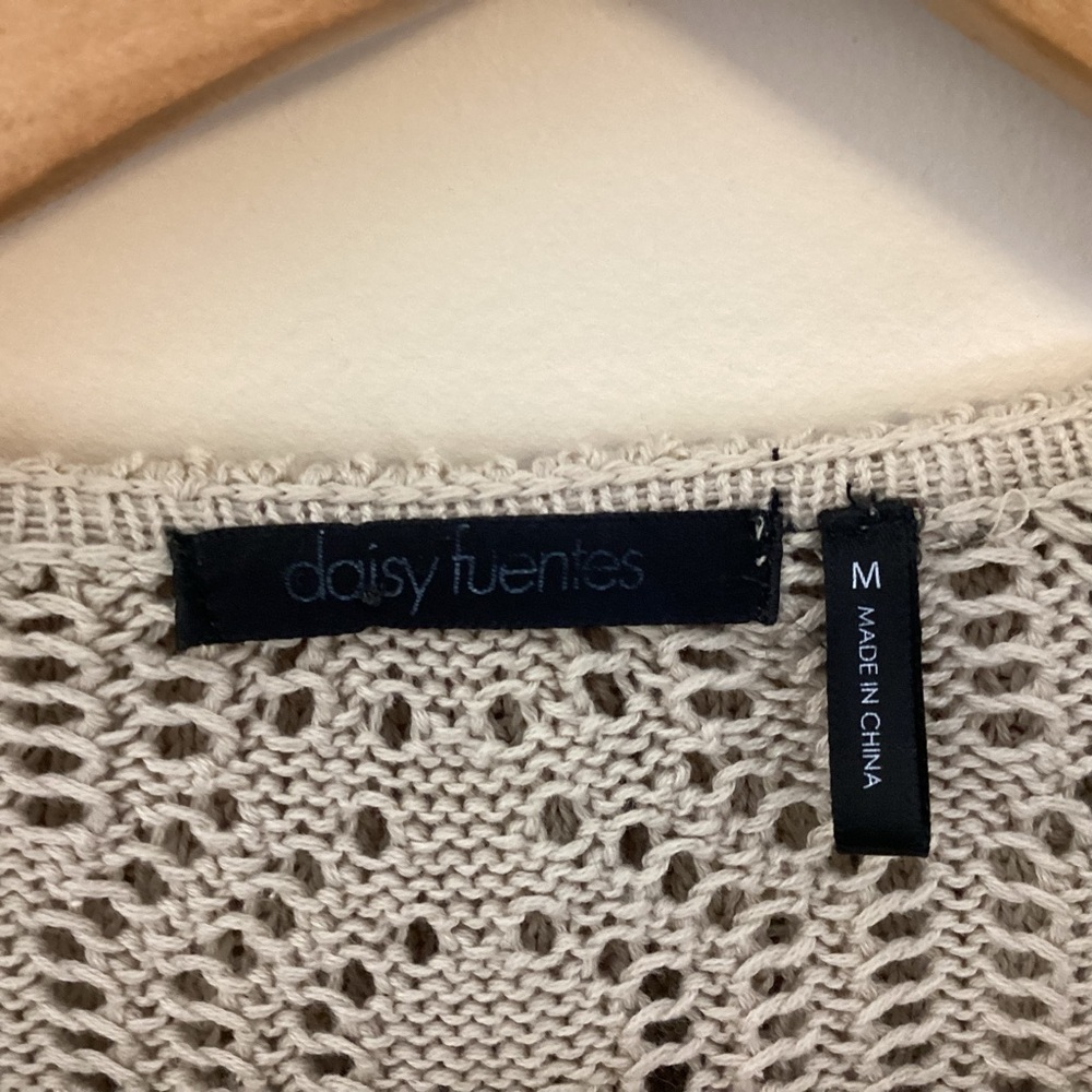 Y2K Vtg Open Knit Ruffle Fairy Cardigan Sz M - Picture 11 of 13
